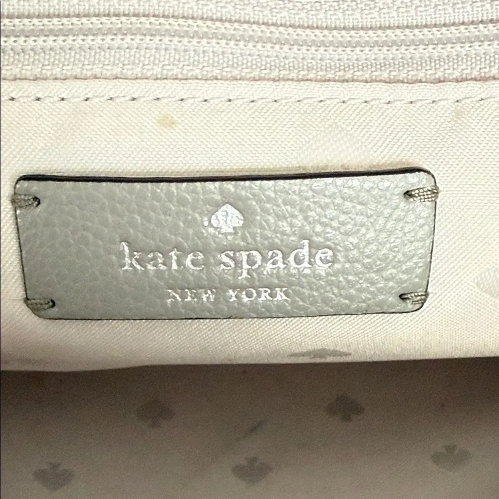 Kate Spade Gray Leather Dome Satchel Crossbody Bag